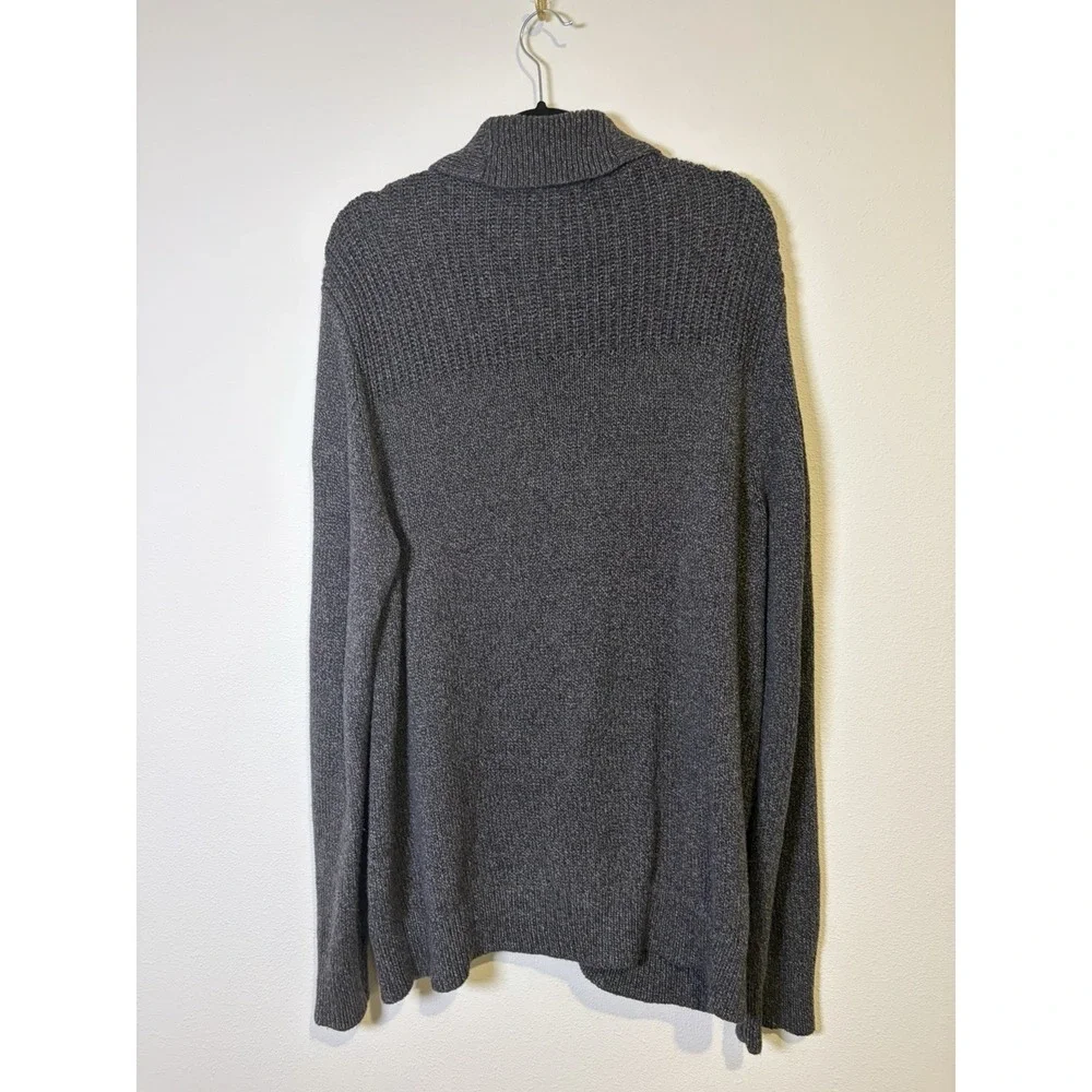 Banana Republic Mens Gray Cotton Blend Zip Cardigan Sweater  XL Academia Preppy
